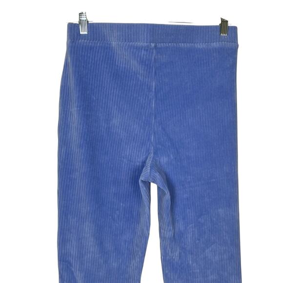 Aerie Sz L Light Blue Groove-on Velour High Waisted Flared Pants Loungewear - Picture 6 of 16
